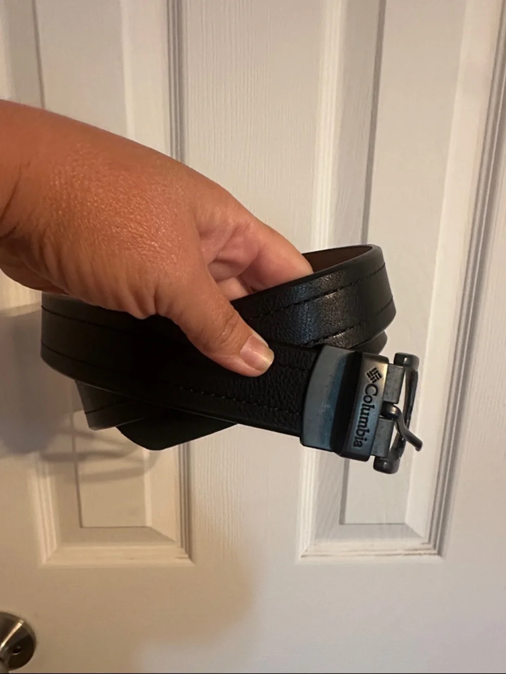 Columbia Black and Camel brown reversible Leather Belt XL 42/44